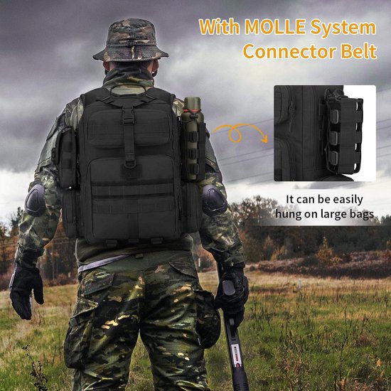 SnelShoppen - Tactical Bottle Holder - Molle 1000D Nylon Drinkfleshouder - Duurzame Waterfleshouder voor Camping, Hiking, EDC Tools, Verstelbaar van 3 — afbeelding 4