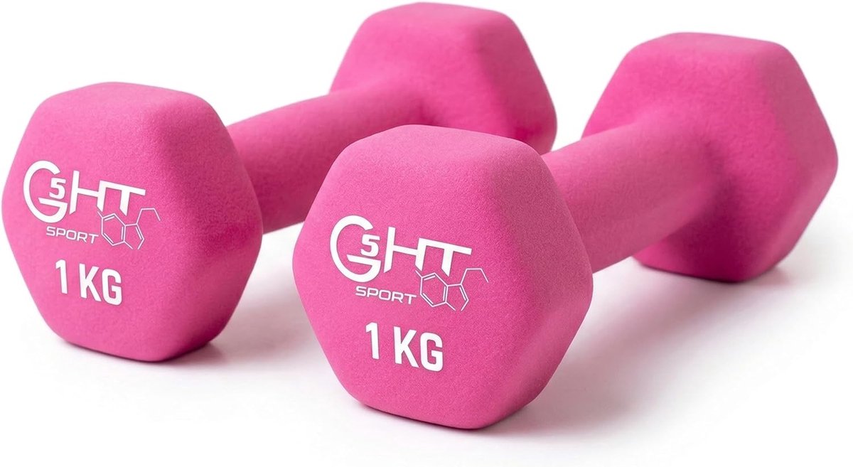 SnelShoppen - Non Slip Neopreen Dumbbells 0.5 tot 6 kg voor Thuis Gym en Sportschool, Verkocht per Stuk of Paar, Ergonomisch en Kleurvariabel