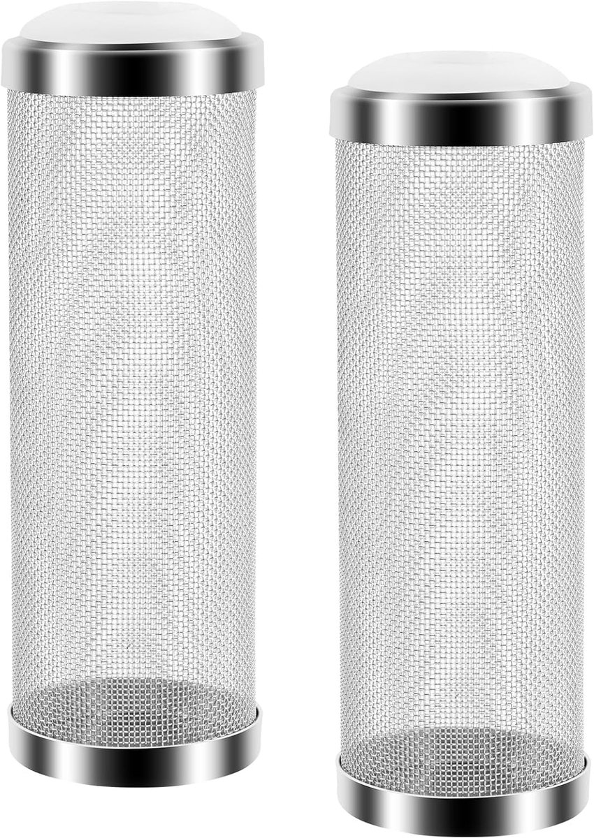 SnelShoppen - Pack van 2 Buiten Aquariumfilter, RVS Filterbescherming, 16 mm Garnalenbescherming, Multifunctionele Aquariumfilter, Zuigbescherming voo