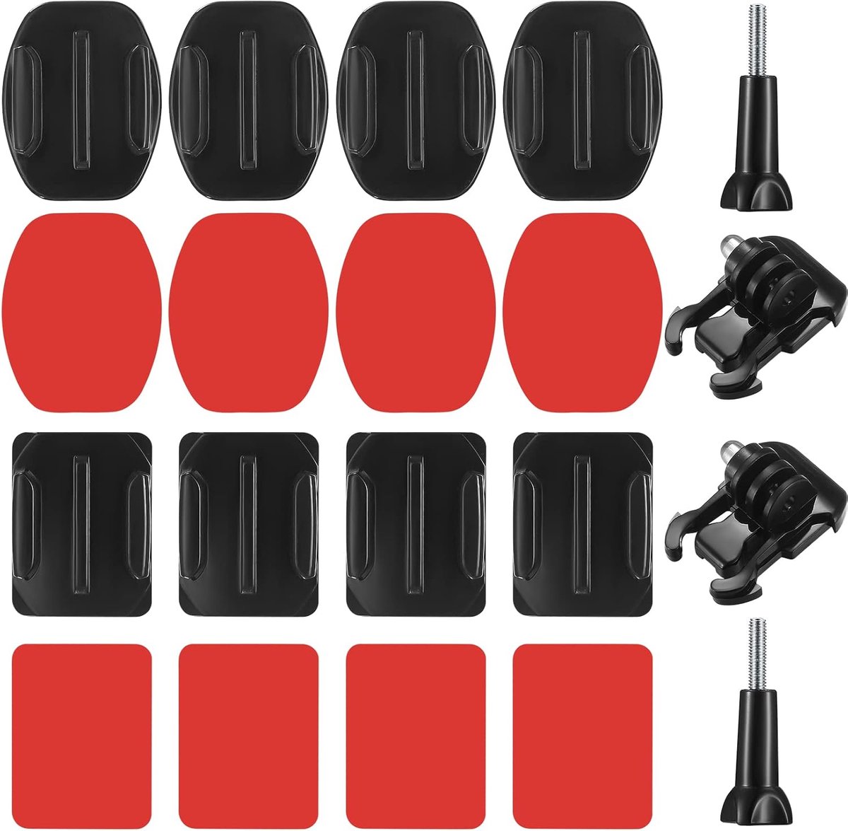SnelShoppen - 18 Sets Adhesive Pads Bevestigingsaccessoires voor Action Camera, Helm Mounts, Compatibel met Session/4/3/3+/2, Duurzaam en Betrouwbaar