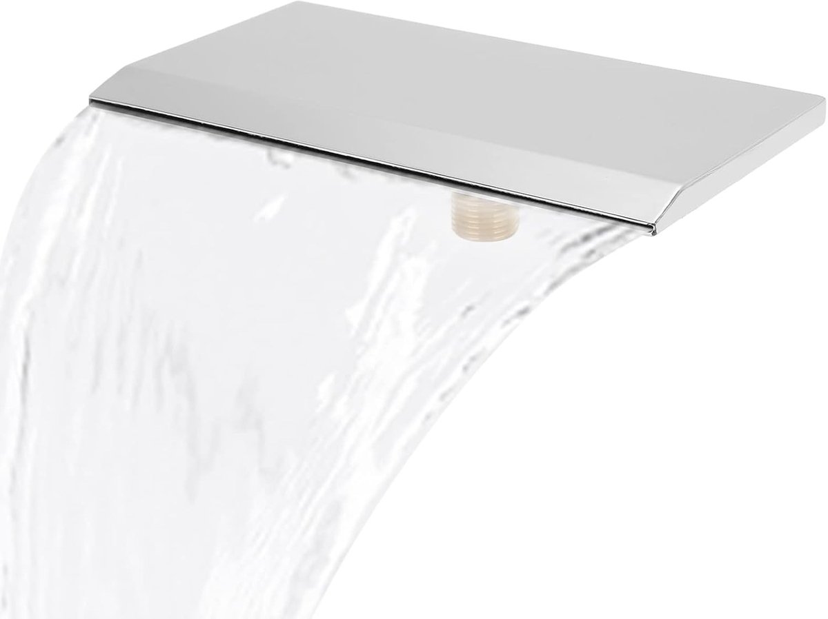 SnelShoppen - Waterval Overlaatblad G1/2 Buitendraad Vijver Waterval Cascade 19cm Roestvrijstalen Zwembadfontein voor Buiten Tuin en Terras