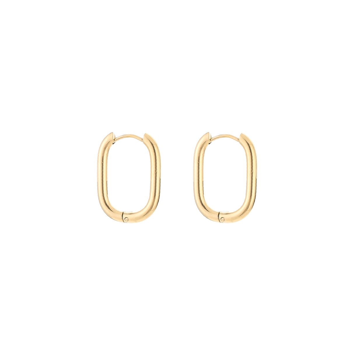 Stainless Steel Langwerpige Oorringen – Elegante & Geometrische Oorringen - RVS - Goud