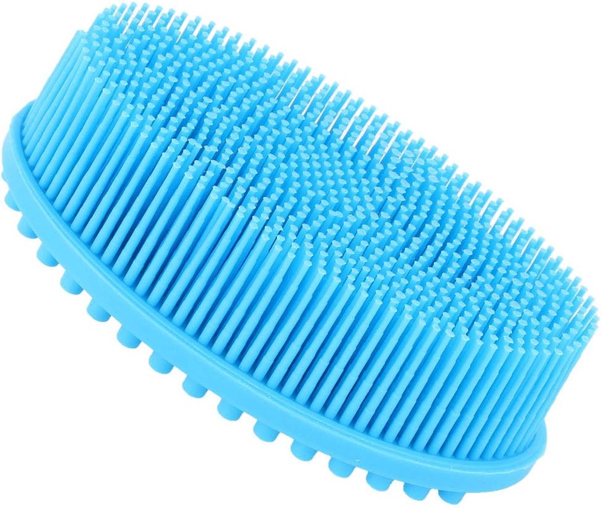 SnelShoppen - Silicone Baby Sensory Brush - Massage Borstel voor Baby's - Tactiele Training - Haarwasborstel - Baby Shower Massage Brush - Blauw