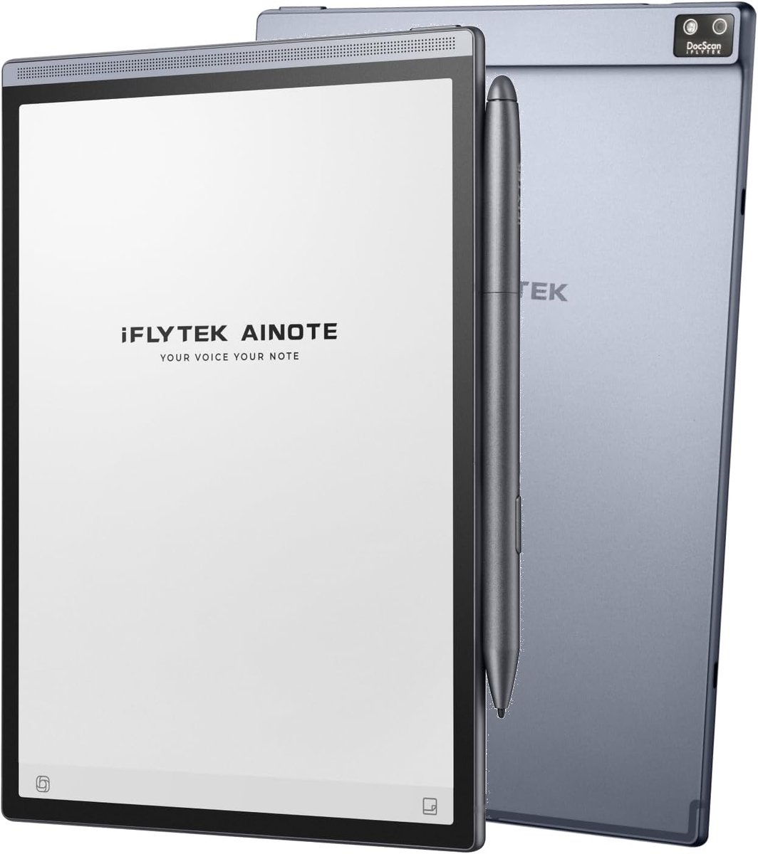 SnelShoppen - AINOTE Air 2 E-Ink Tablet 8.2 Inch – Digitale Notities, AI Transcriptie, Multitasken met Pen, Grijs, Perfect voor Werk en Studeren