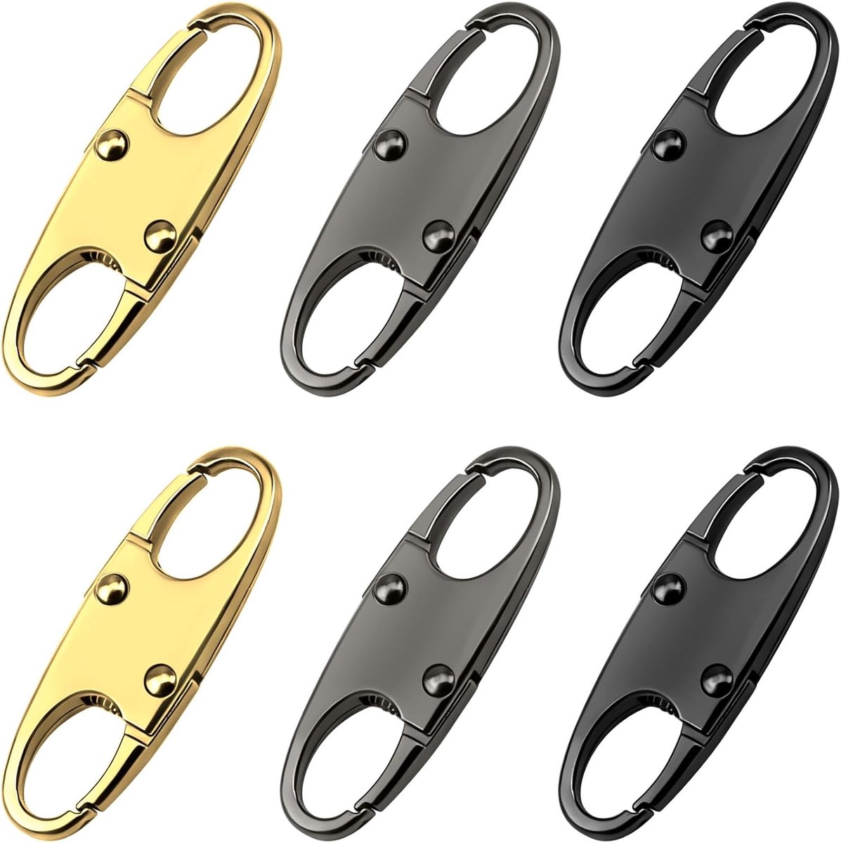 SnelShoppen - 6 Pcs Carabiner Zipper Clips, Anti-Diefstal Zipper Pull Locks voor Rugzak, Reistas, Outdoor Activiteiten, Sturdy Alloy, Universele Verva