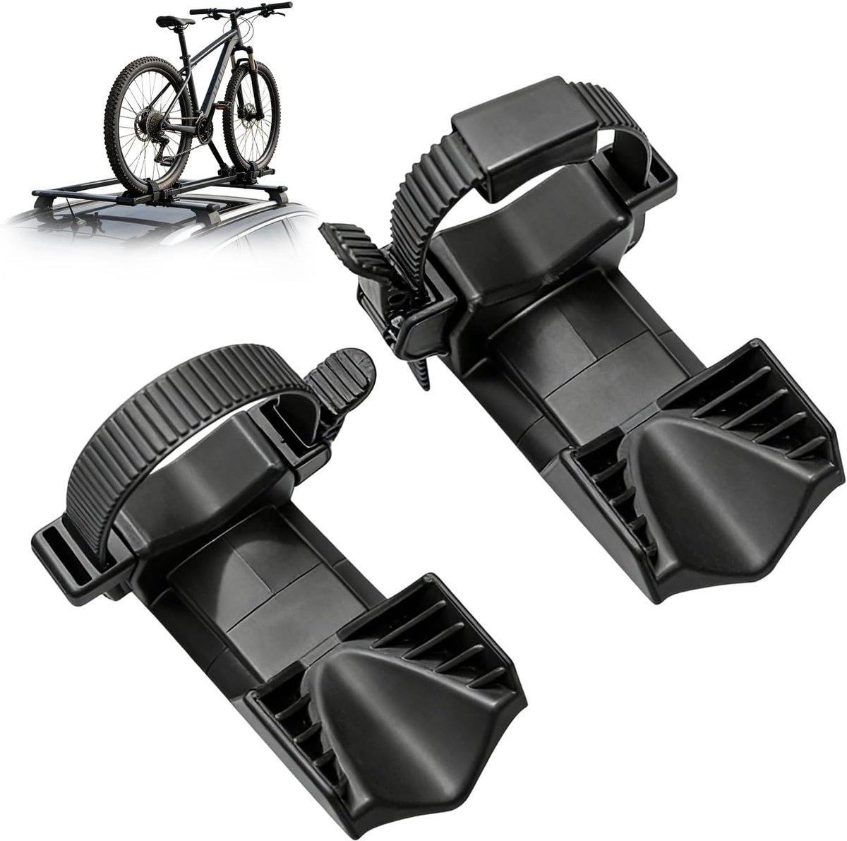 SnelShoppen - Wielstopper Fietsendrager 2 Stuks voor en Achter, Bandenblok voor Brede Banden tot 2,75 Inch, Lichte Stabiele Wielstop voor Mountainbike