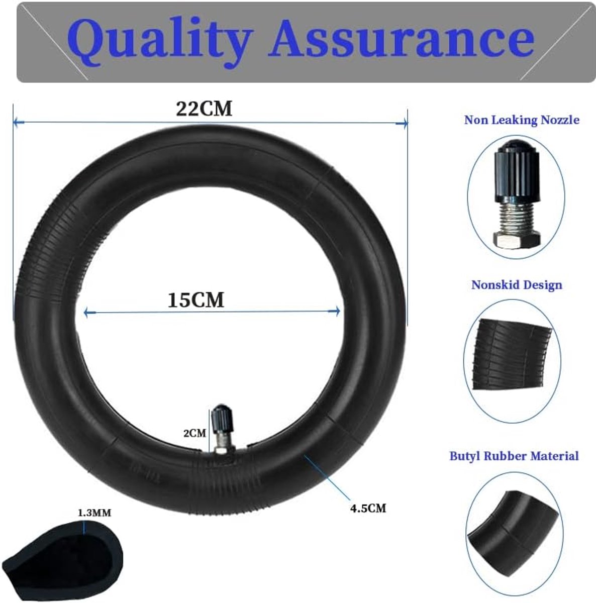 SnelShoppen - 8,5 inch E Scooter Binnenband Set van 2 - Butylrubber, Hittebestendig, Voor Xiaomi M365, Dikke Binnenband, Ideaal voor Elektrische Scoot