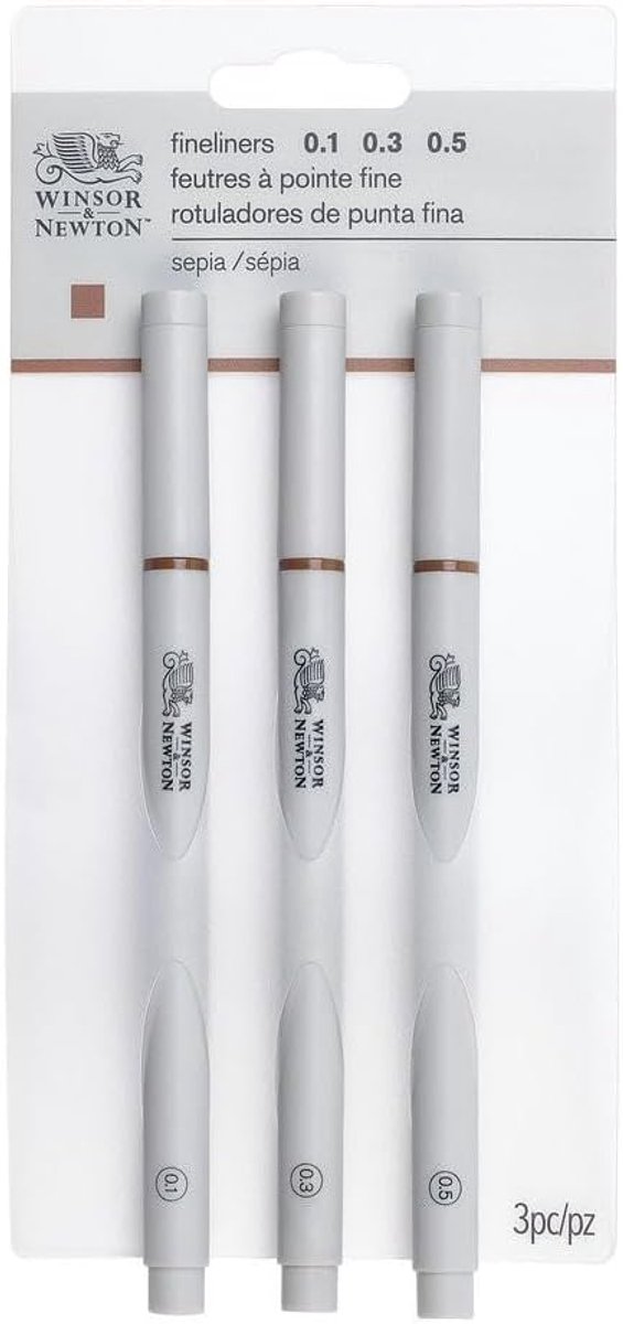 Thijox - Fineliner Set van 3 Stuks - Pigmentliner voor Preciese Lijnen en Contouren - Waterbestendig, Onuitwisbaar, Lichtbestendig - Sepia Kleur - Per