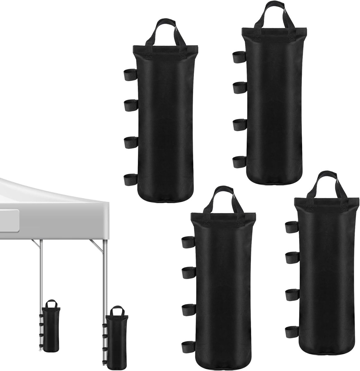 SnelShoppen - Gewichten voor paviljoens, waterdichte zandzakken van 600D Oxford-weefsel, 4 stuks, voor tenten, carports, opvouwbare paraplu's, veilig