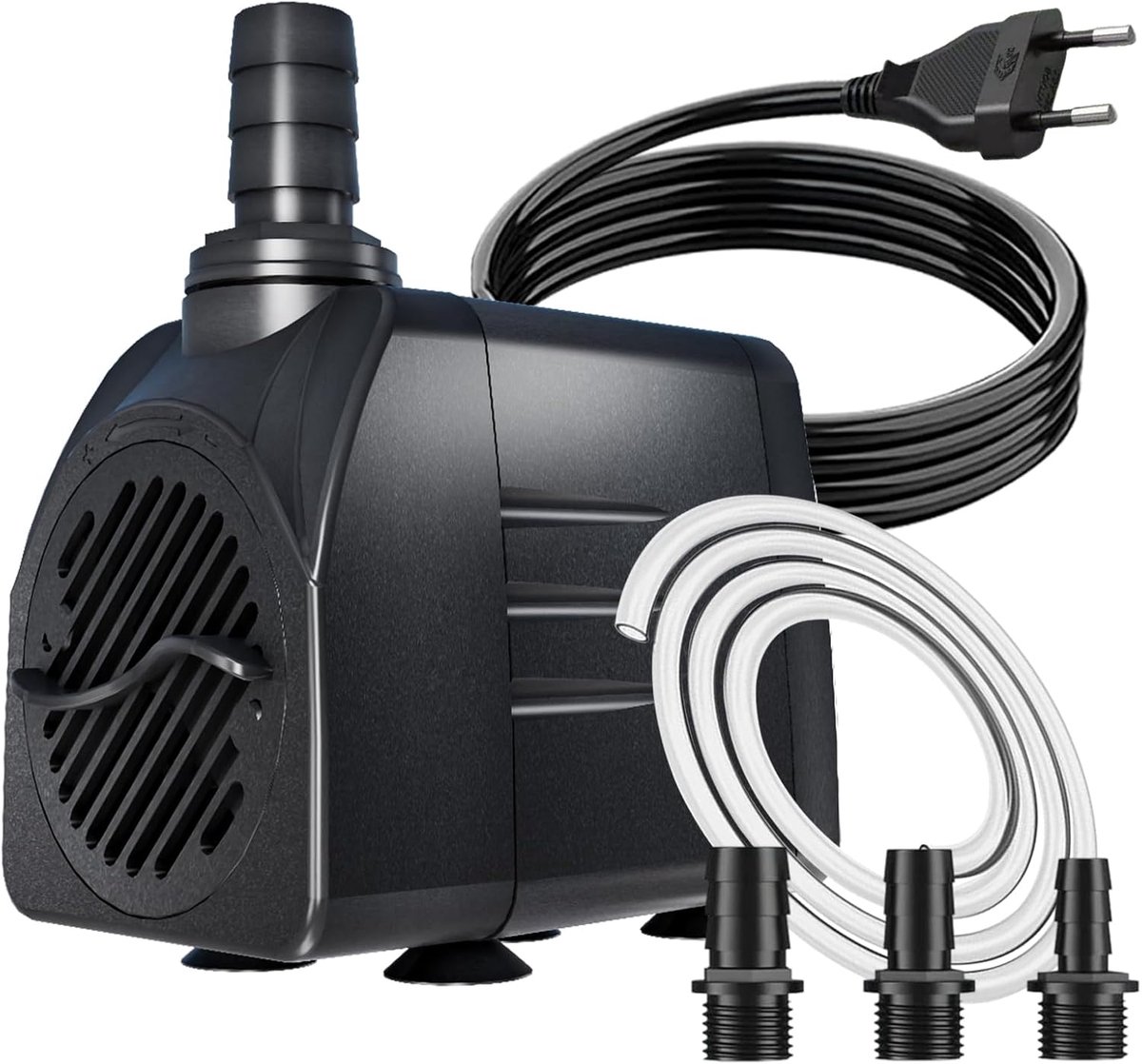 SnelShoppen - Fonteinpomp 25W 1500L/U Vijverpomp met 3m Kabel, Oververhittingsbeveiliging, Ultrastille Aquariumpomp voor Tuin, Fonteinen en Hydrocultu