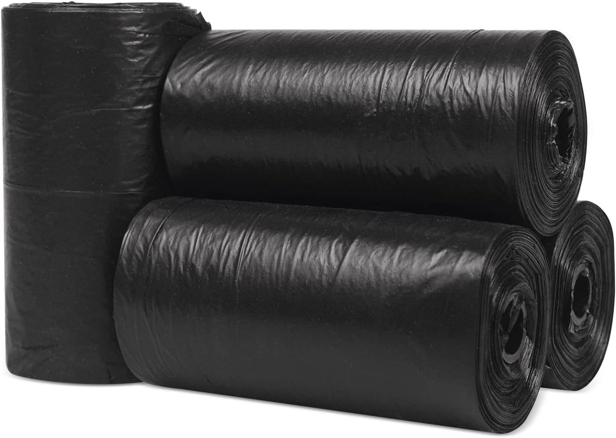 SnelShoppen - 80 Stuks Plastic Zakjes voor Kattenbakvulling, Gemakkelijk Hersluitbaar, Sterk en Stabiel, Zwart, Perfect voor Huisdieren en Tuin