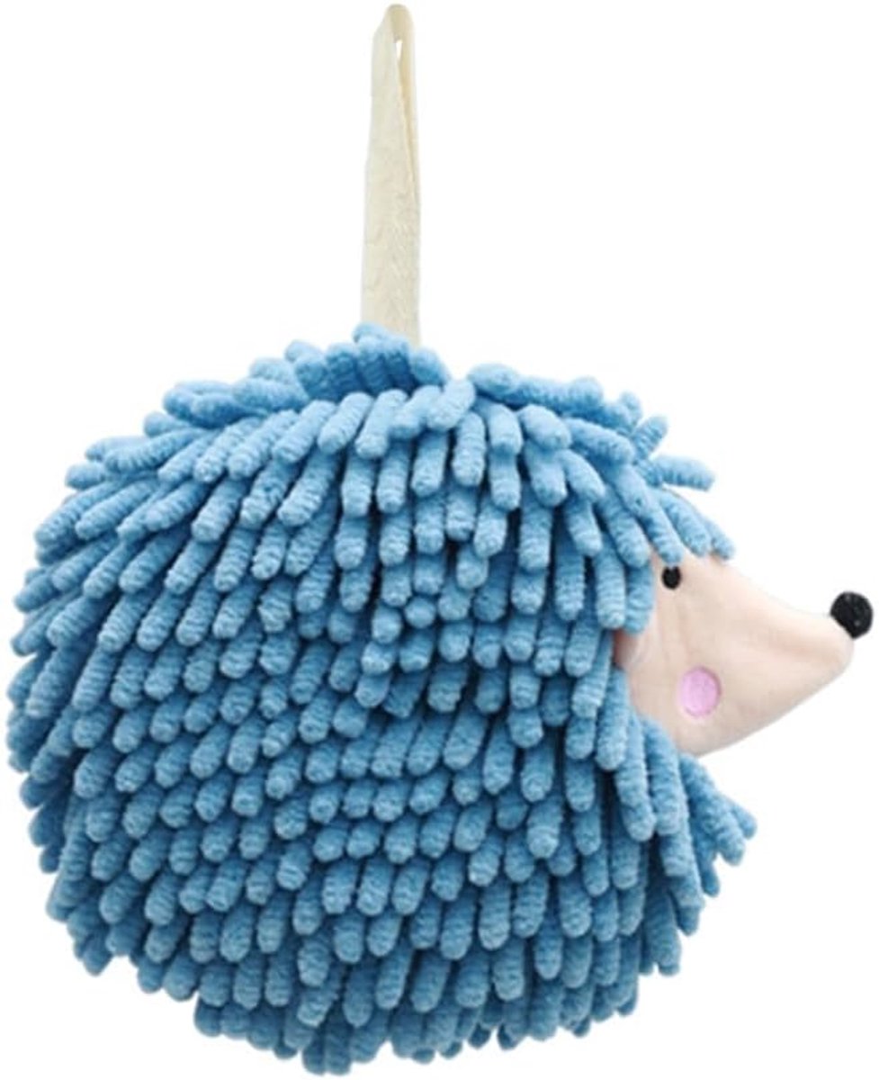 SnelShoppen - Zachte Microvezel Chenille Handdoekballen - Decoratieve Egel Hangende Handdoek met Ophanglus voor Badkamer, Keuken en Kinderkamer - 1 st