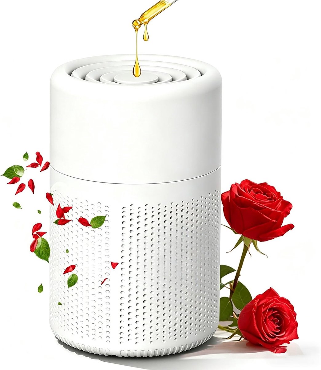 SnelShoppen - Ultrastille Luchtreiniger met 3-Traps HEPA H13-Filter, Verwijdert Pollen, Stof en Allergenen, Compact Draagbaar voor Slaapkamer, Woonkam