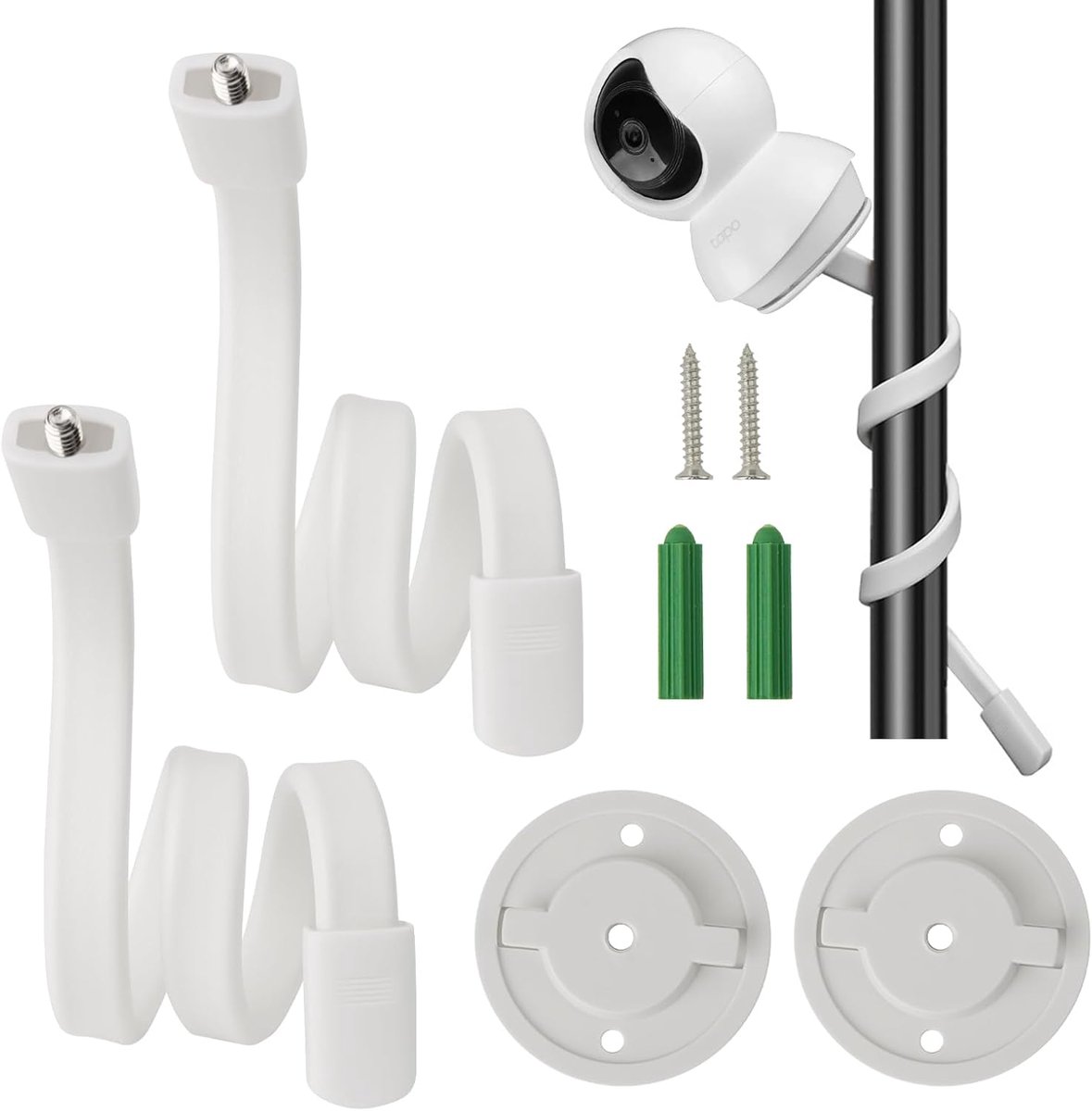 Babymonitor houder - Camerastandaard - Babykamer bewaken - Boogvormig flexibel ontwerp - 2 stuks - Zwart