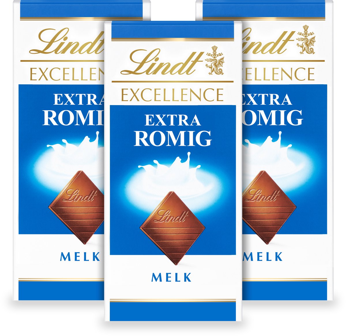 Lindt EXCELLENCE Chocolade Reep Melk - Extra Romige melkchocolade - 100g per reep - 3-pack