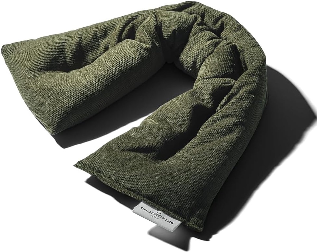 SnelShoppen - Flax Seed Nek Kussen - Verwarmbaar en Koelbaar - 52x12 cm - Natuurlijk Katoen - Pijnverlichting bij Nekpijn, Torticollis en Migraine