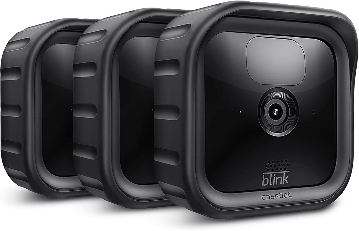 SnelShoppen - Silicone Case voor Blink Outdoor Indoor Beveiligingscamera - Set van 3 - Zachte Lichtgewicht Dunne Kratchbestendige Siliconen Huls - Zwa