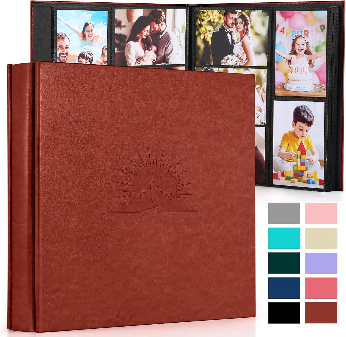 SnelShoppen - DazSpirit Fotoalbum 10x15 cm - 600 Foto's Insteekalbum Kunstleer met Elegant Reliëf - Klassiek Fotoboek voor Bruiloft, Jubileum, Baby, F