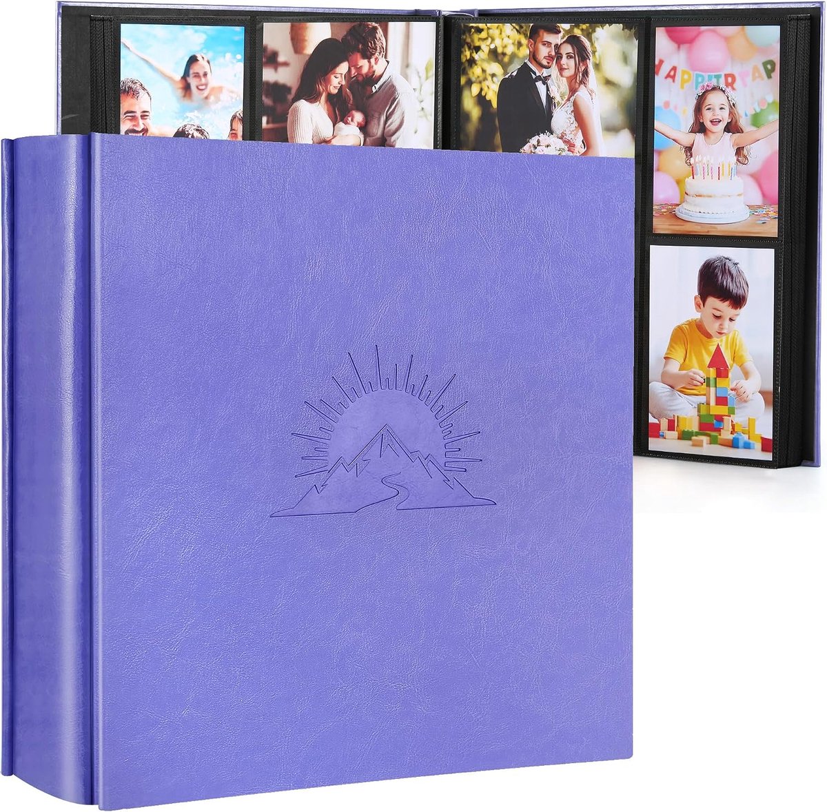 SnelShoppen - DazSpirit Fotoalbum 10x15 cm - Insteekalbum voor 1000 Foto's - Kunstleer met Elegant Reliëf - Perfect voor Bruiloft, Jubileum, Baby, Fam