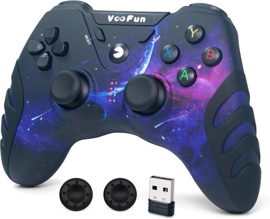 SnelShoppen - Draadloze Gamepad Controller - 2.4G Voor PS3, PC Windows (7/8/10/11), Laptop, Steam, Raspberry Pi, Android TV, TV Box - Met Dubbele Vibr
