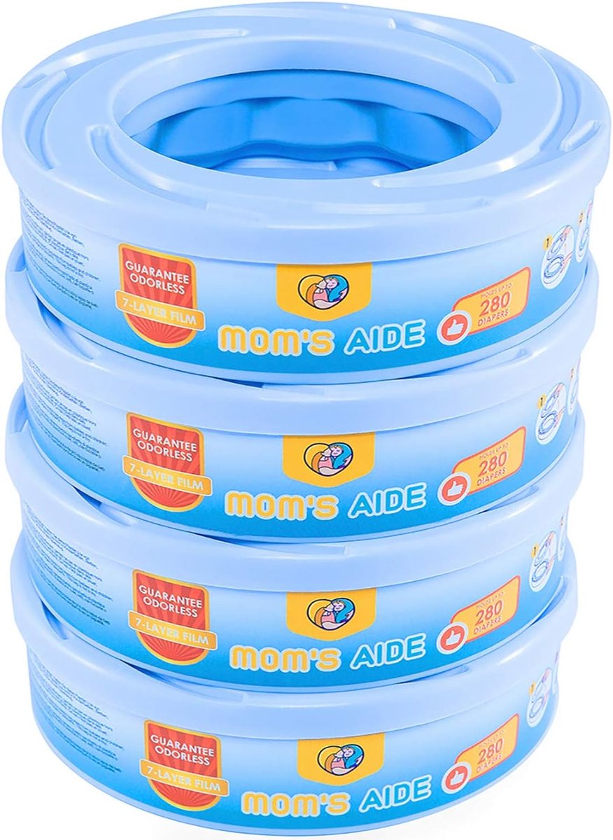 SnelShoppen - Navulcassette voor Luieremmer - 4 Stuks Geurblokkerende Plastic Zakken - Ideaal voor Baby's, Kinderen, Huishoudens, en Dagelijks Gebruik