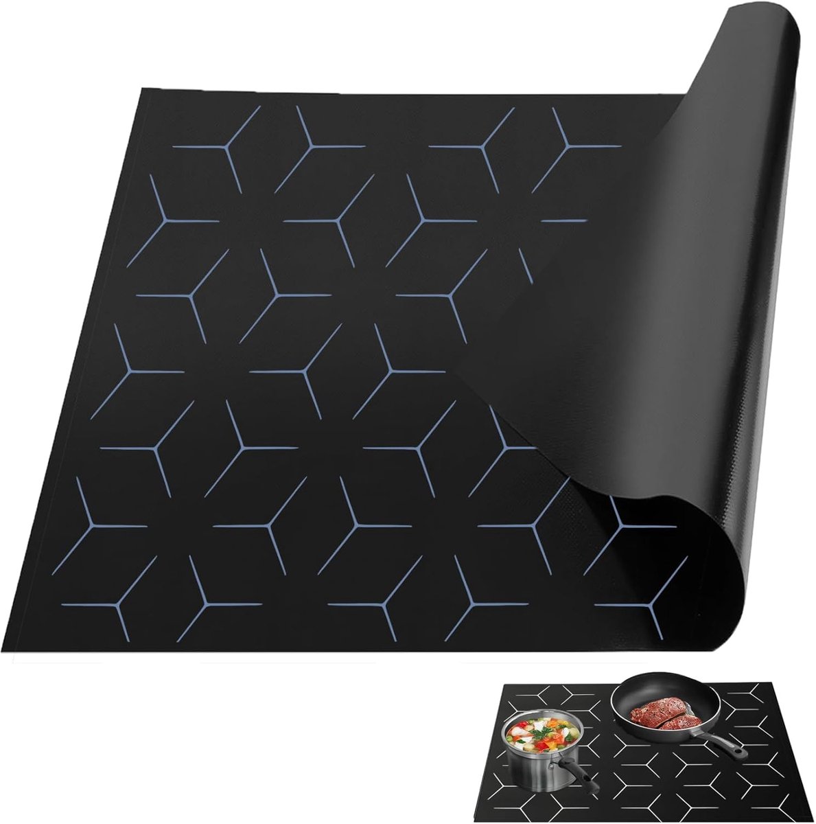 SnelShoppen - Inductiekookplaatbescherming - Herbruikbare Glasvezelmat voor Inductie en Verwarming - Hittebestendig, Makkelijk Schoon te Maken, Keuken