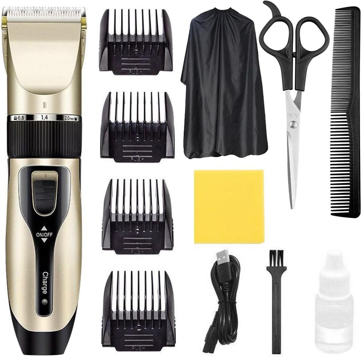 SnelShoppen - Professionele Tondeuse Set voor Mannen - Oplaadbare Haartrimmer, Baardtrimmer, Langhaar Trimmer - Ideaal voor Thuisgebruik en Kappers -