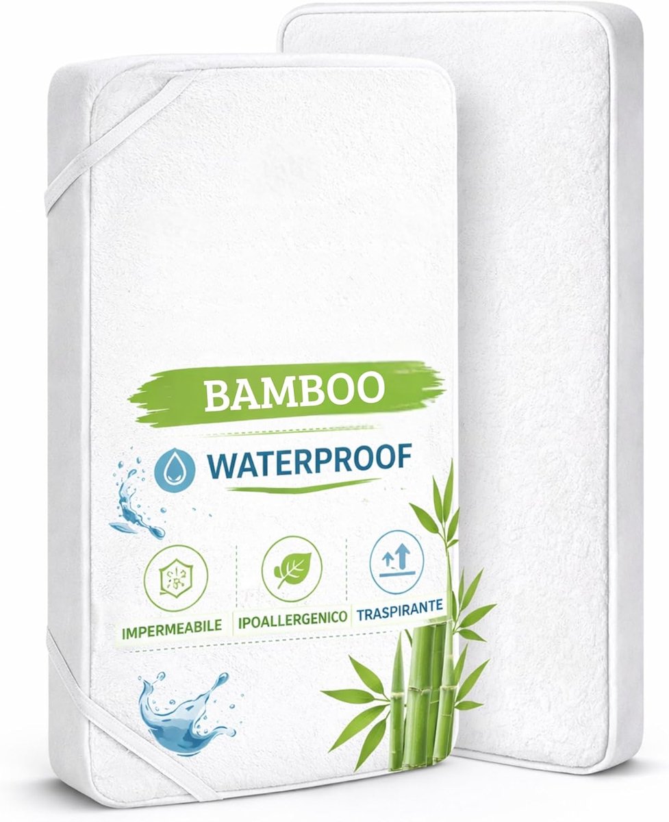 SnelShoppen - Waterdichte Bamboe Matrasbeschermers voor Babybedjes 50x83 cm, 2 STK Hypoallergene Absorberende Ftalaat Vrije Bescherming voor Wiegjes e