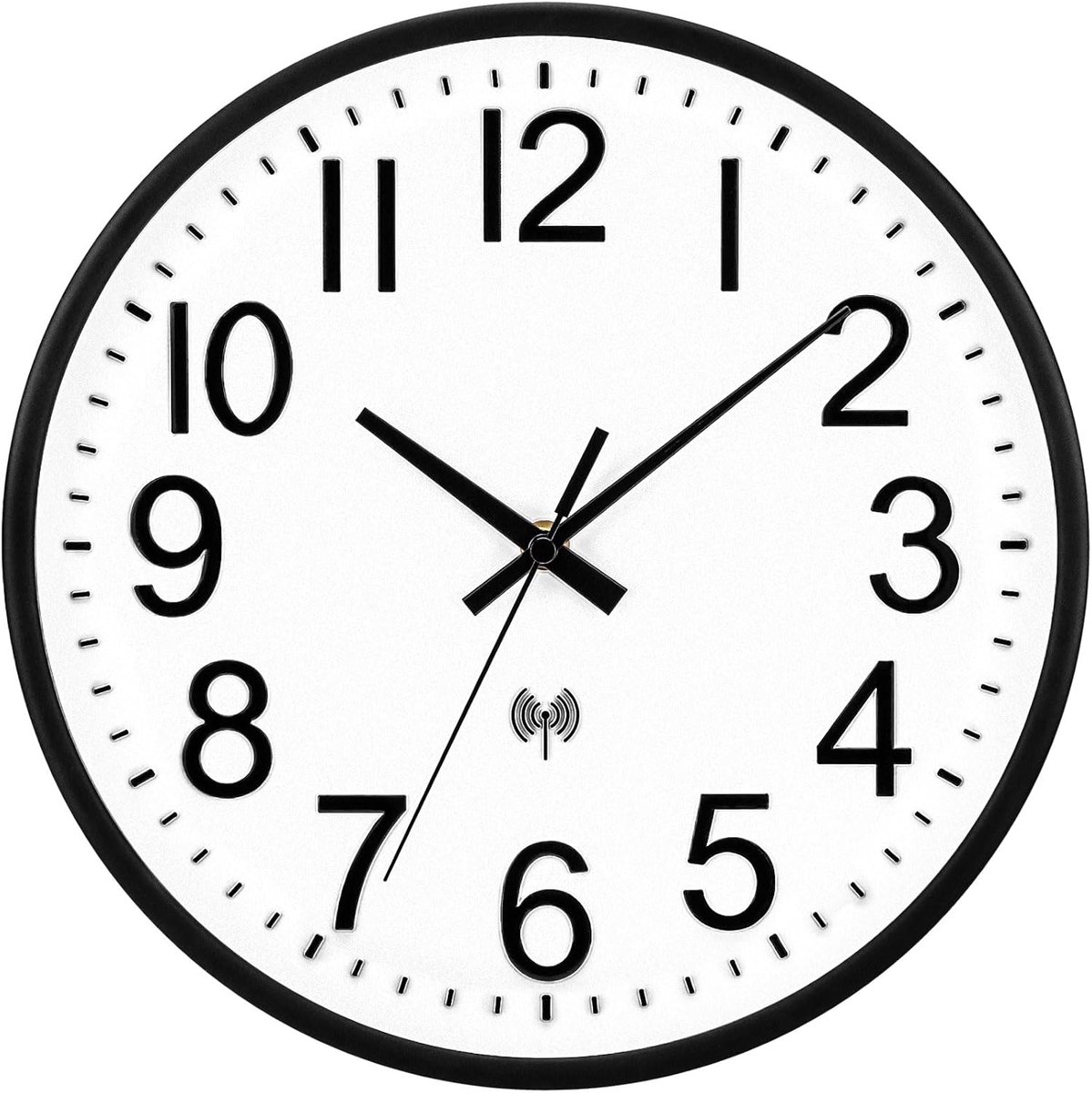 SnelShoppen - Radiogestuurde Wandklok 30cm met Grote Cijfers, Stille Klok zonder Tikken voor Woonkamer, Keuken, Slaapkamer - Modern Design, Makkelijk