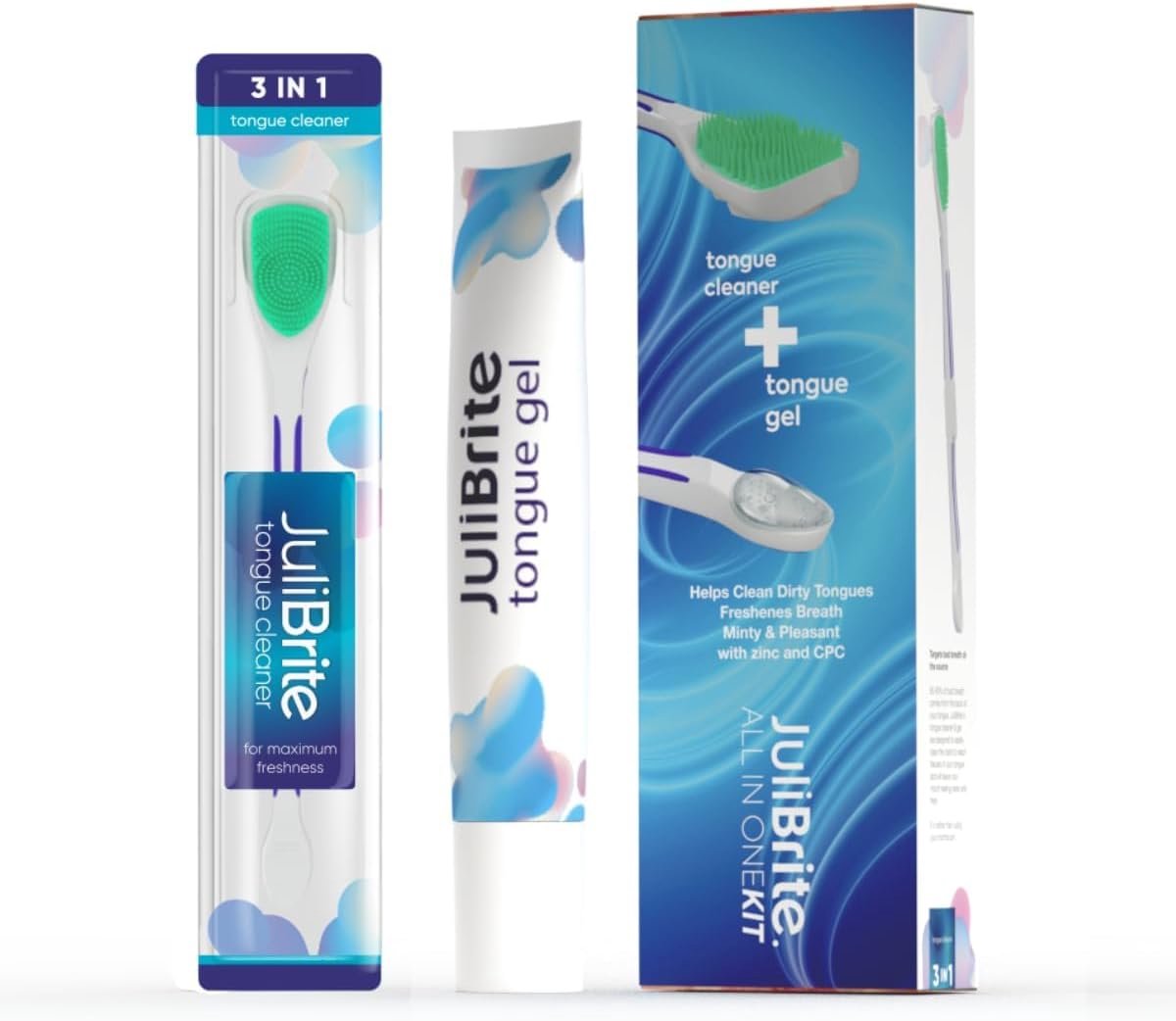 SnelShoppen - Tongue Care Kit | Tongue Gel 50ML + Tongue Brush | Frisse Adem, Halitosis Bestrijden, Tong Scraper, Tong Cleaner, Witte Tong, 60 Seconde