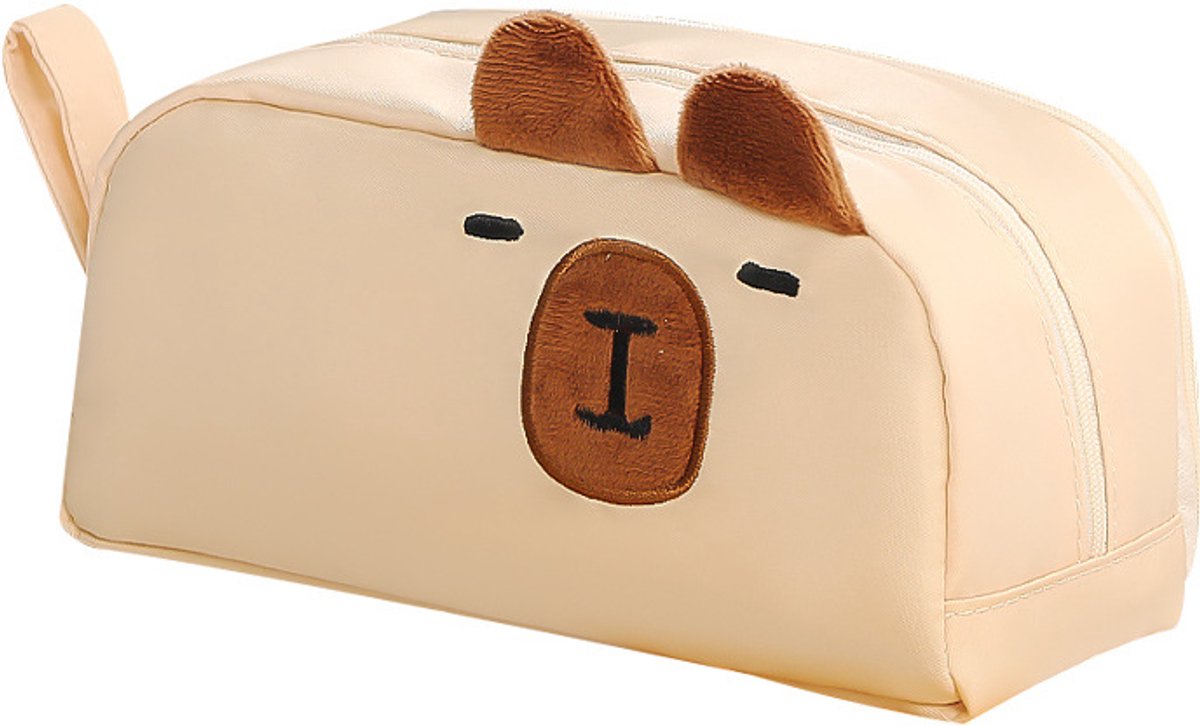 Grote Etui met Kattenpoot Borduurwerk - Extra Ruime Pennenzak voor School en Kantoor - Duurzame Stoffen Etui voor 100+ Pennen - Stijlvolle Organizer Tas