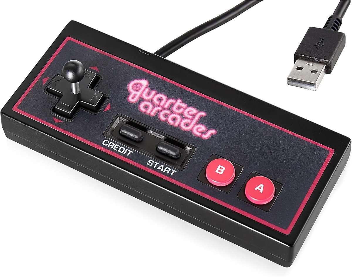 SnelShoppen - USB A Controller 1.5m Mini Arcade Cabinet Accessoire - Bedraad met Verwijderbare Thumb Stick - Compatibel met Windows 11 PC en Meer