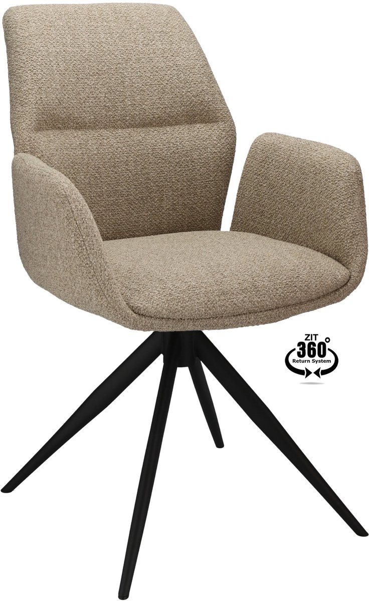 Icon Living - Armstoel Waylon Stof Rhythm Liver Leg Black 360° Return-system