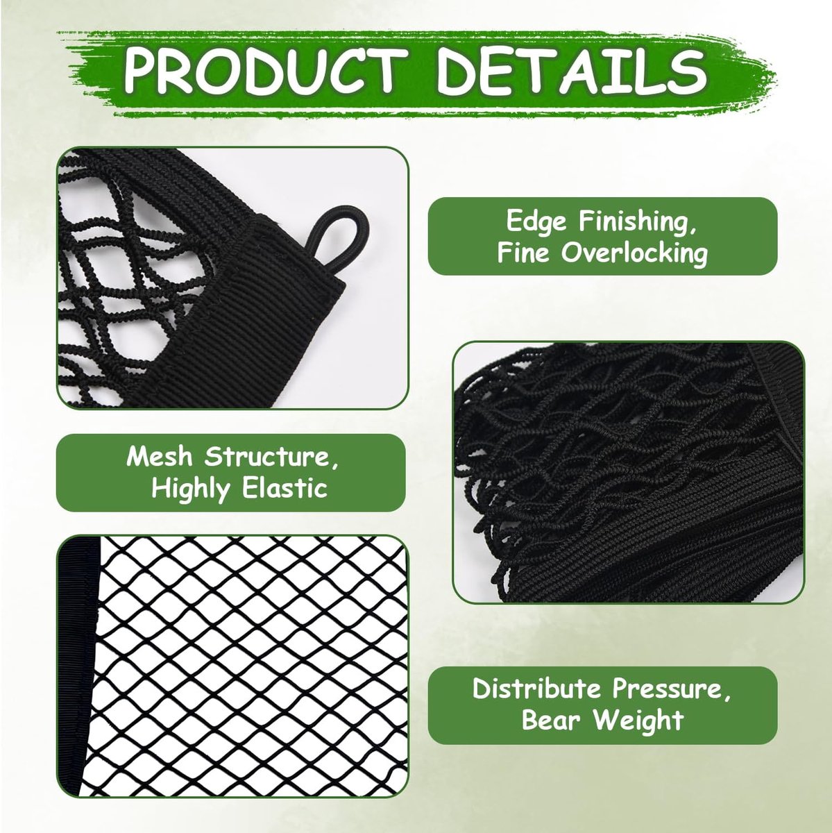 SnelShoppen - Luggage Net voor E-Scooter en E-Bike - 25 x 30 cm - Elastisch Net met 4 Haken - Ideaal voor Fietstas, Achterdrager, Motor, Bagagebevesti
