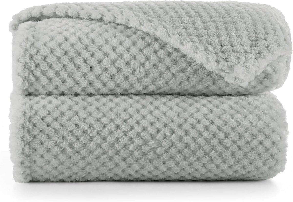 SnelShoppen - Cuddly Dekentje 70 x 150 cm - Microvezel Fleece Bedsprei - Zacht en Knuffelig Scandinavisch Stijl - Staal / Antraciet Grijs - Voor Bank,