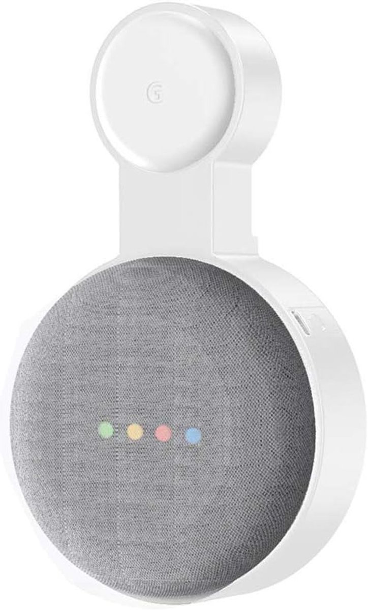 SnelShoppen - Holder Wandmontage voor Google Home Mini/Nest Mini - Compacte Kabelhouder voor Keuken, Badkamer, Slaapkamer, Verstevigd en Stijlvol