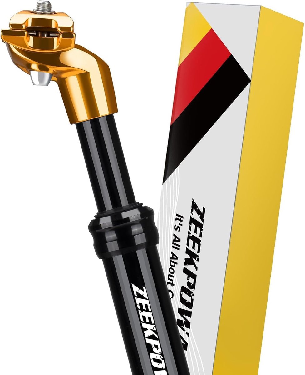 SnelShoppen - Verstelbare Aluminium Zeekpowa Zadelpen 27.2 mm - 350 mm Lengte - Mountainbike Accessoire - Goudkleurig - Duurzaam & Comfortabel
