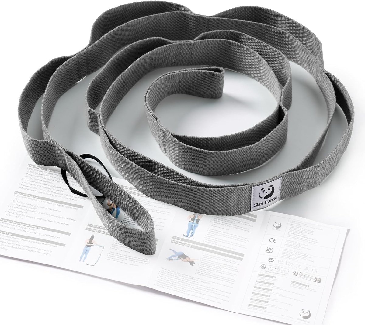 SnelShoppen - Yoga Band Met 10 Lussen - Stretch Band Voor Yoga, Fitness, Pilates & Fysiotherapie - Eco-vriendelijk, Flexibel, 4mm Dikte