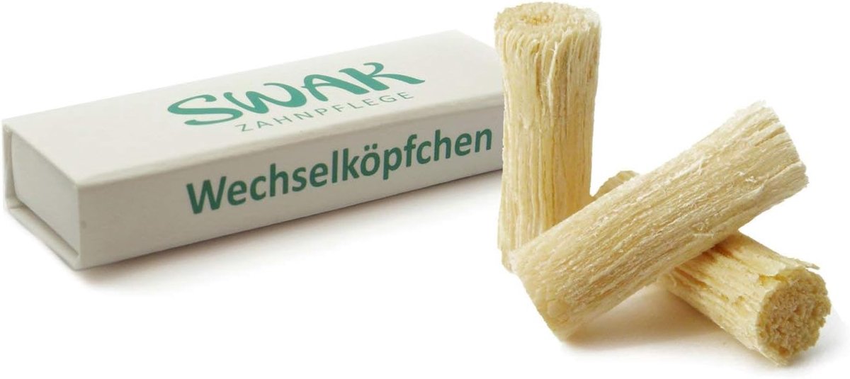 SnelShoppen - Miswak Vervangkoppen voor Natuurlijke Tandenborstel - 3 Stuks - Bio Tandenborstel - Duurzaam Hout - Ideaal voor Dagelijks Gebruik