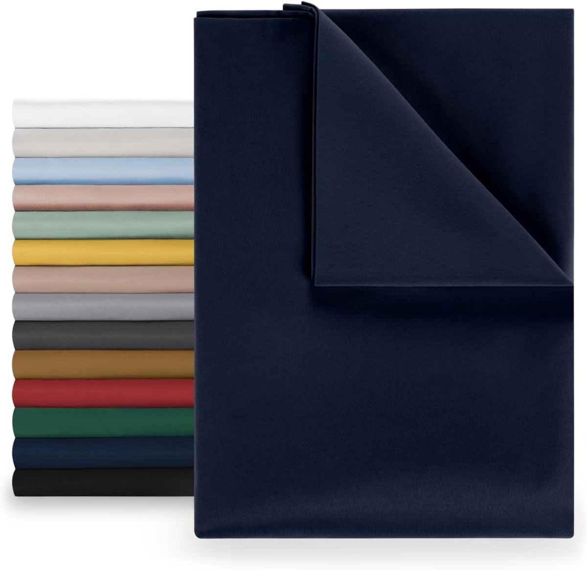 SnelShoppen - Donkerblauwe Bedlakens voor Tweepersoonsbed 280 x 275 cm, Zacht Microfiber, Kreukvrij en Ademend - Ideaal voor Elke Gelegenheid
