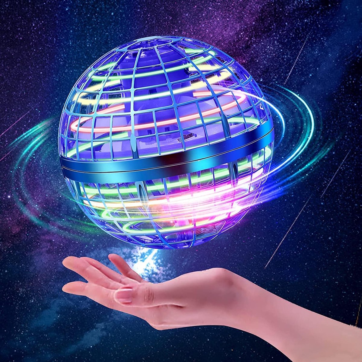 SnelShoppen - Hoverball, Mini Drone met RGB Licht, Flying Orb, Magic Spinner, Speelgoed voor Kinderen, Indoor en Outdoor, Perfecte Cadeau voor Jongens