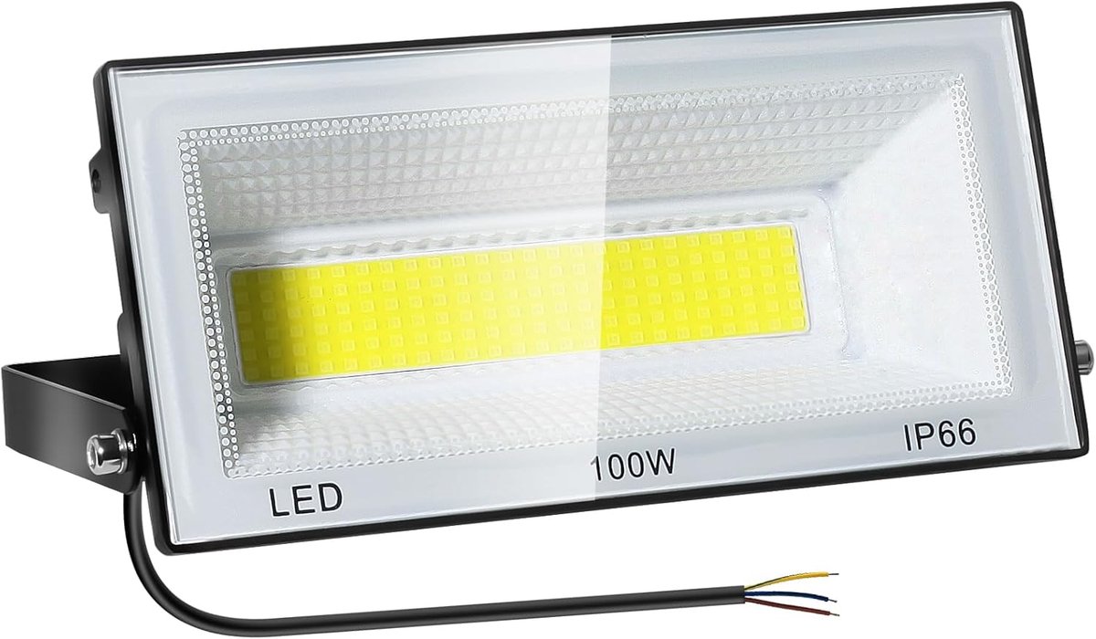 SnelShoppen - 100W LED Projector 10000LM Buitenverlichting, IP66 Waterdicht, 6500K Koud Wit voor Tuin, Patio, Garage, Buitenruimte Verlichting