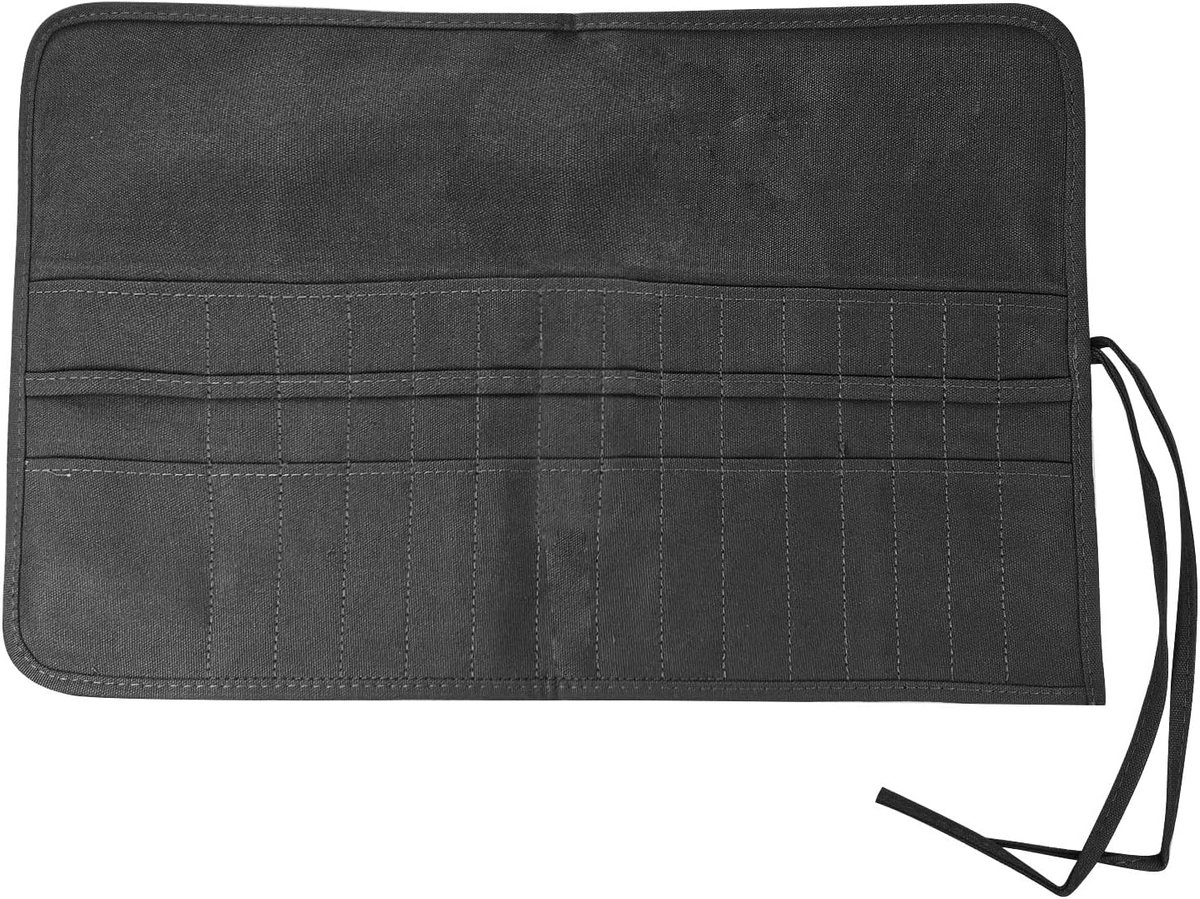 SnelShoppen - 30 Compartiments Pen Roll Folder, Canvas Brush Bag, Pen Case Roll, Pen Holder, Brush Case, Watercolour Pen, Gouache Pen, Zwart, Ideaal v