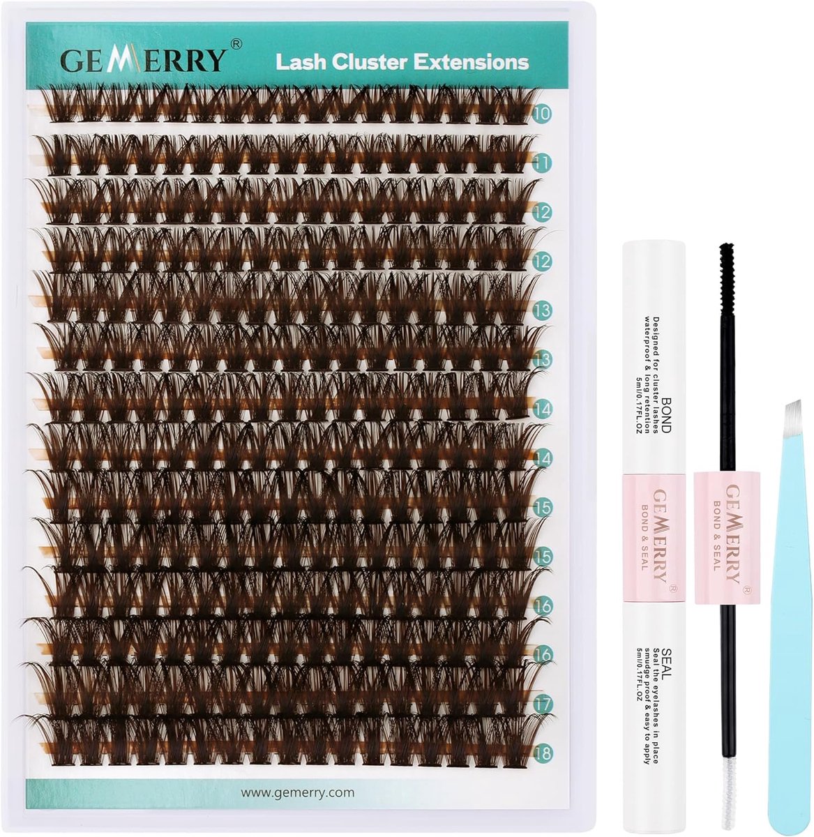 SnelShoppen - Eyelash Extension Kit - 80D Natuurlijke Valse Wimpers D Curls 10-18mm met Lijm en Applicator Pincet - DIY Wimper Extensions Thuis en op