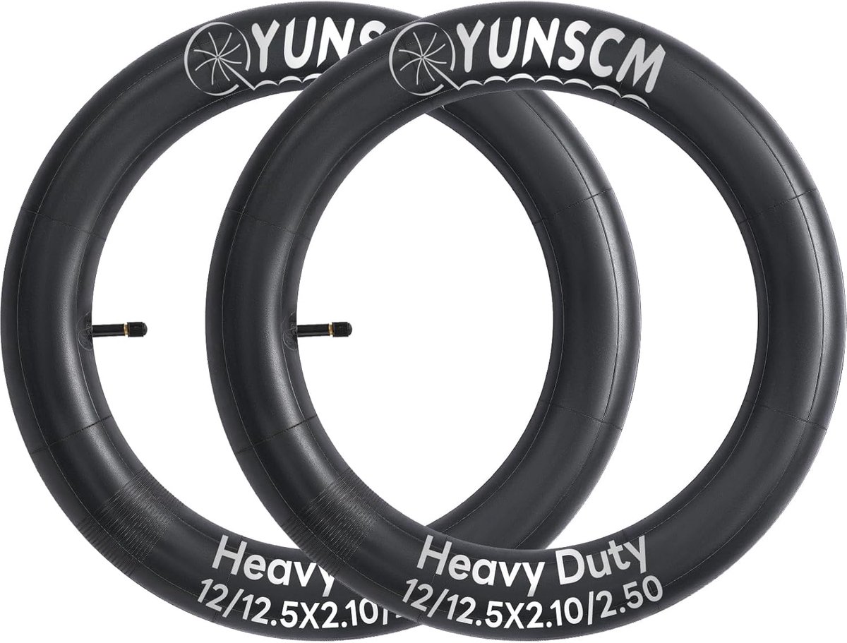 SnelShoppen - 12 Inch Fietstubes 12x2.125/2.4 AV32mm Schrader Ventiel - 2 Stuks Geschikt voor Kinderfietsen, Mountainbikes en Racefietsen