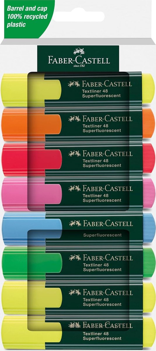 Thijox - Set van 48 Neon Markeerstiften met 8 Stuks in Etui, Duurzame Wigpunt, Lijnbreedte 1-5 mm, Perfect voor Studeren en Creatieve Projecten