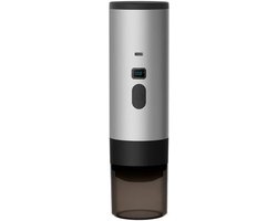 LISM-Capsulekoffiezetapparaat, 90 ml waterreservoir, 120 ml koffiekamer, snelle verwarming en extractie, 7800 mAh batterij, grijs.