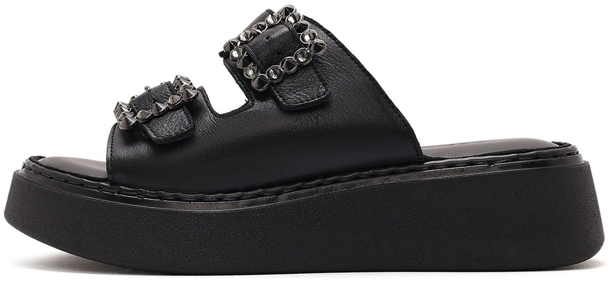 DERIMOD Muiltjes Leren Muiltjes With Rhinestone Details