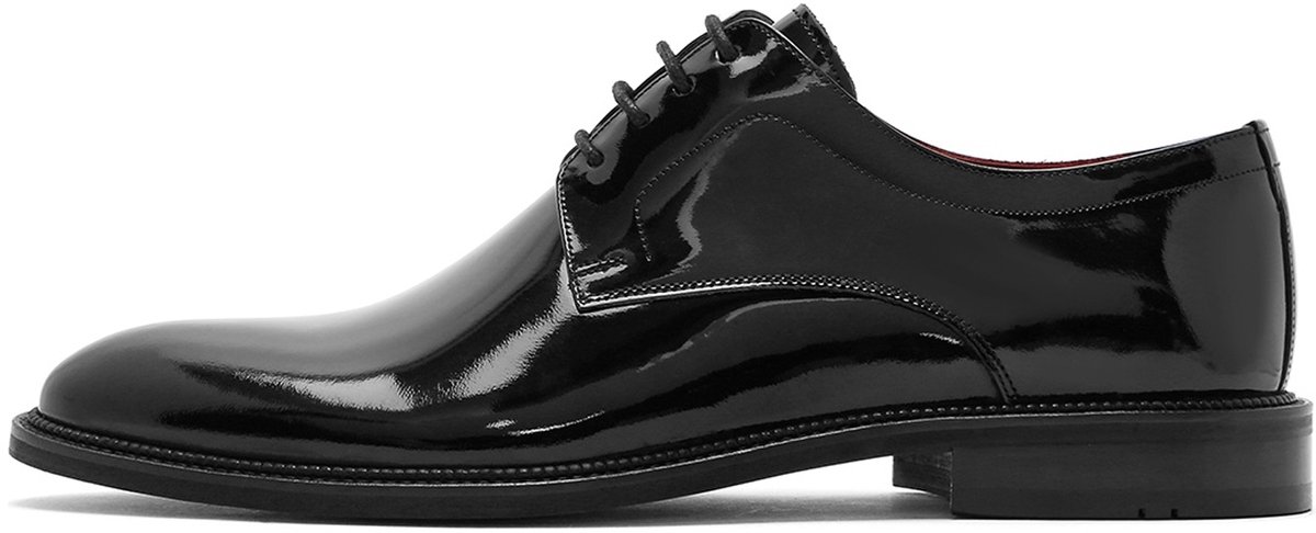 DERIMOD Klassieke Veterschoenen Patent Leren Casual Veterschoenen