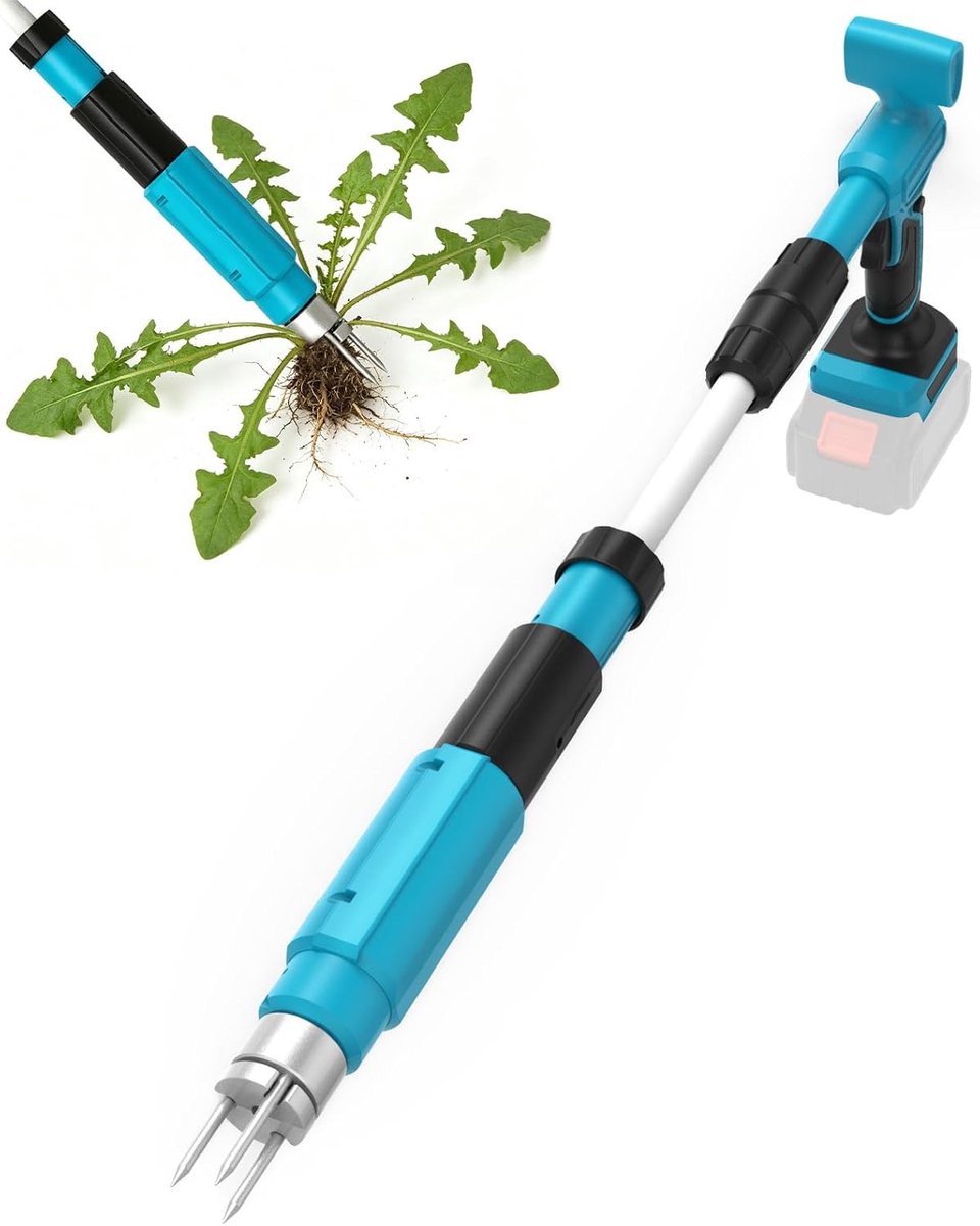 SnelShoppen - Weed Remover met 500W Koper Motor, 3 Tanden Stalen Kop, Lichtgewicht Tuin- en Gazon Gereedschap, Compatibel met 18V Accu (Zonder Accu en